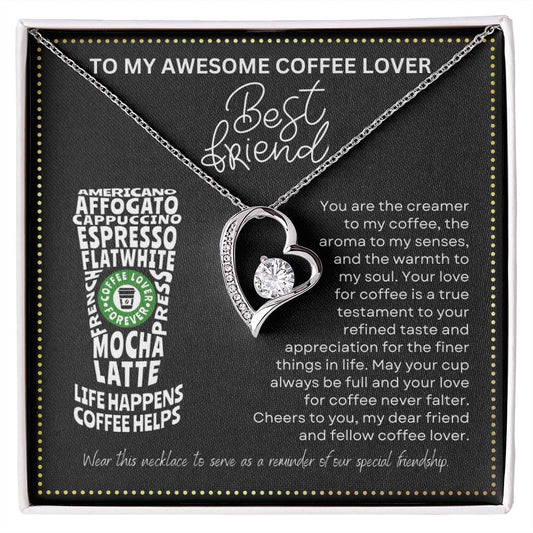 JGF Jewelry Gifts for Family Coffee Lover Best Friend Single Heart Necklace