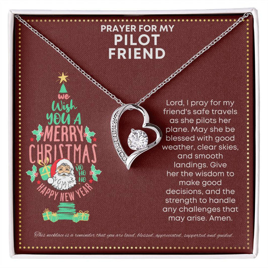 JGF Jewelry Gifts for Family Cute Simple Heart Necklace I Love My Helicopter Pilot Prayer