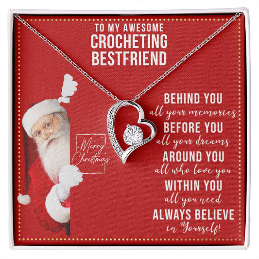 JGF Jewelry Gifts for Family Gift To My Bestie BFF Heart Necklace For Crocheting Female Friend