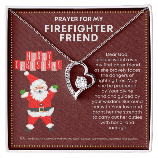 JGF Jewelry Gifts for Family Small Simple Heart  Necklace I Love My Firefighter Friend Present