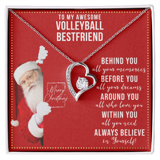 JGF Jewelry Gifts for Family Gift To My Bestie BFF Heart Necklace For Volleyball Female Friend