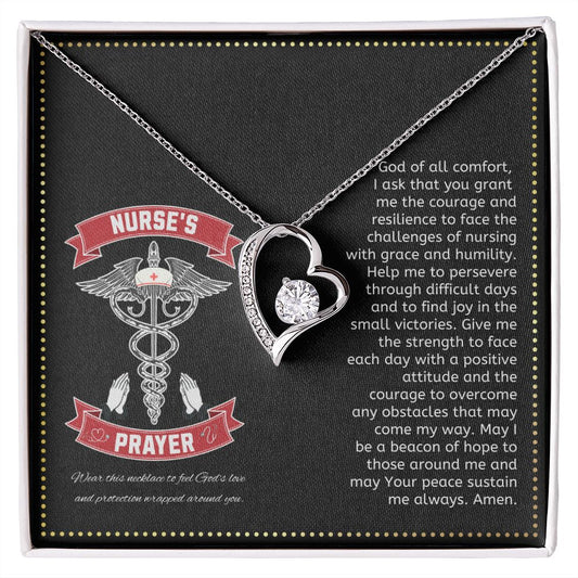 JGF Jewelry Gifts for Family | Nurses Prayer Necklace Sterling Silver | Nurse Practitioner Gifts for Women Heart Necklace