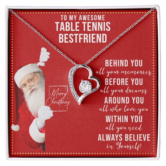 JGF Jewelry Gifts for Family To My BFF Bestie Heart Necklace For Table Tennis Female Friend