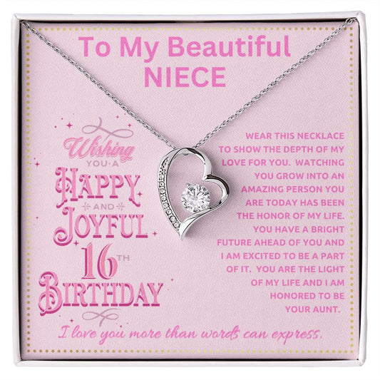 JGF Jewelry Gifts for Family 16th Birthday Card For Niece From Aunt And Uncle