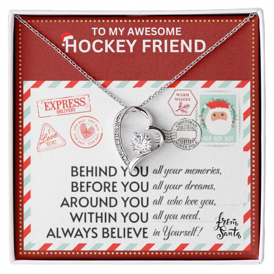 JGF Jewelry Gifts for Family To My BFF Bestie Heart Necklace For Hockey Female Friend