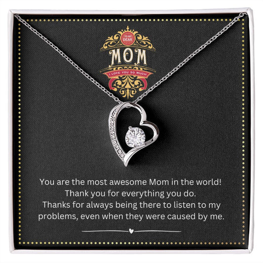 JGF Jewelry Gifts for Family | Funny Message Card Jewelry for Mom | Heart Pendant Necklace Gag Gift for Mother