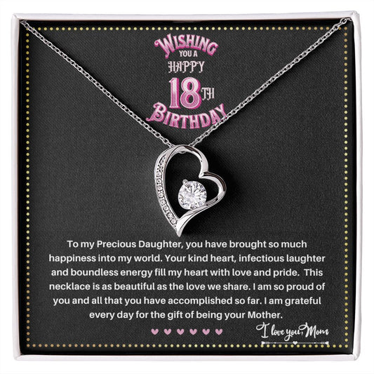 JGF Jewelry Gifts for Family | 18 Year Old Girl Birthday Gifts From Mom | Single Heart Pendant Necklace With Crystal Zircon