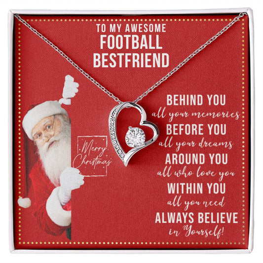 JGF Jewelry Gifts for Family Gift To My Bestie BFF Heart Necklace For Football Female Friend