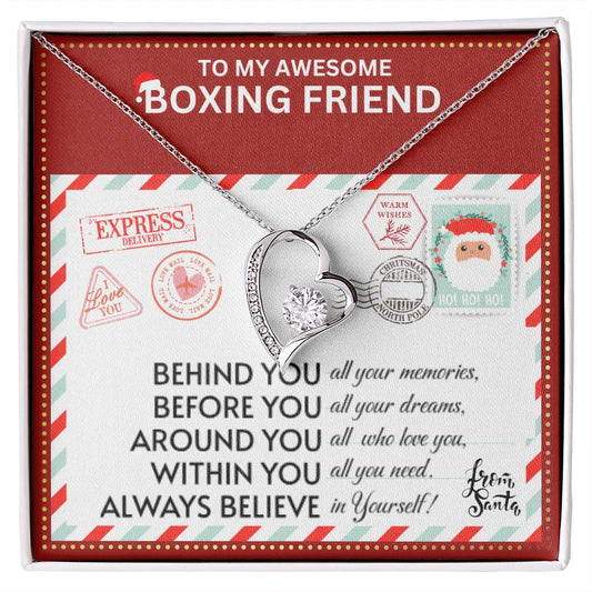 JGF Jewelry Gifts for Family Gift To My Bestie BFF Heart Necklace For Boxing Female Friend