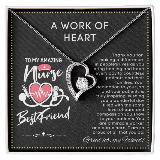 JGF Jewelry Gifts for Family | Nurse Practitioner Graduation Necklace Gift | My Favorite Nurse Calls Me Best Friend