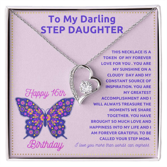 JGF Jewelry Gifts for Family Happy Sweet 16 Birthday Gifts To My Step Daughter Necklace