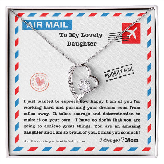 JGF Jewelry Gifts for Family | Long Distance Birthday Gifts For Adult Daughter | Simple Single Heart Shaped Charm Pendant Necklace