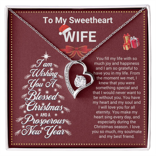 JGF Jewelry Gifts for Family Christmas Message Card For Wife Heart Shaped Necklaces For Women