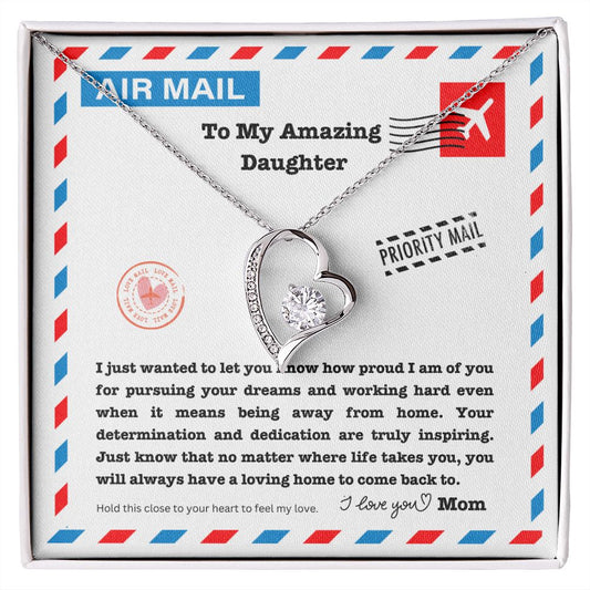 JGF Jewelry Gifts for Family | Daughter Moving Away From Home New Job Beginnings Gift | Trendy Heart Pendant Necklace Jewelry