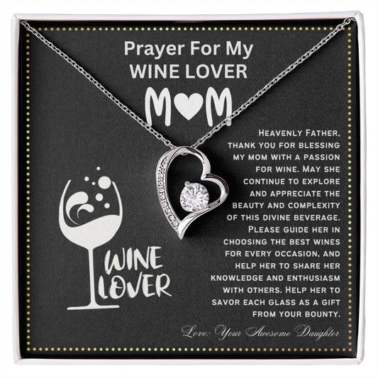 JGF Jewelry Gifts for Family Prayer For My Wine Lover Mom For Her Birthday Heart Necklace