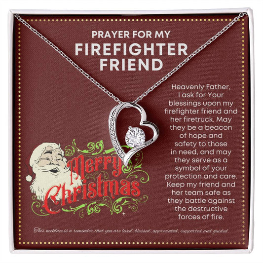 JGF Jewelry Gifts for Family My Friend Is A Firefighter Present Single Simple Heart Necklace