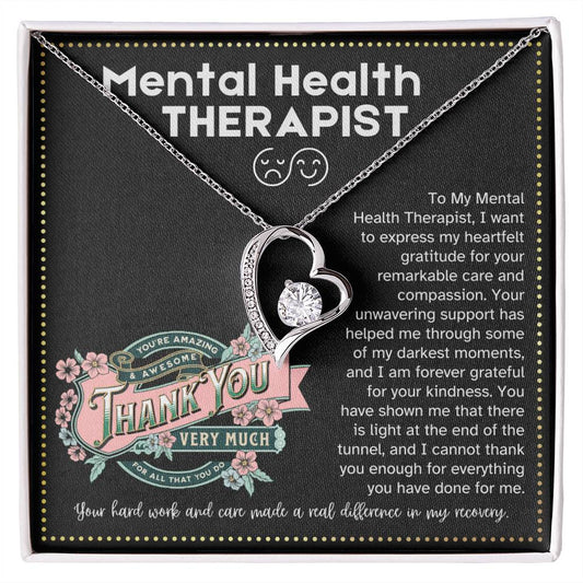 JGF Jewelry Gifts for Family Thank You Gifts For Therapists Mental Health Heart Necklace