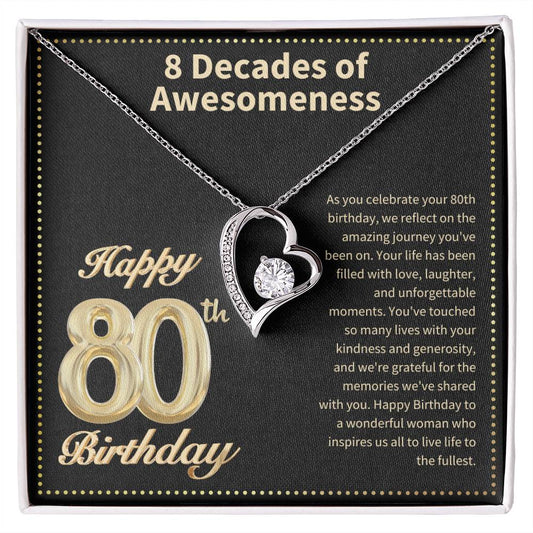 JGF Jewelry Gifts for Family Happy 80th Birthday Card  for Women