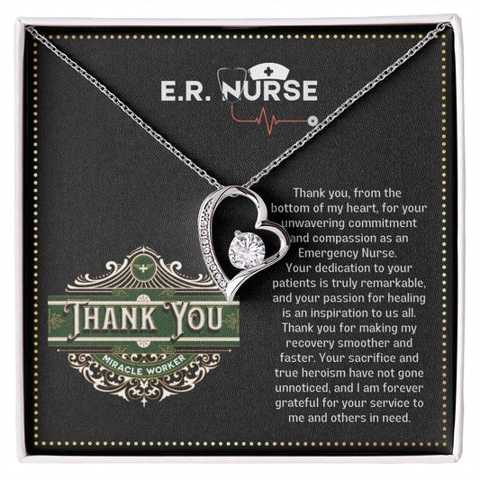 JGF Jewelry Gifts for Family ER RN Nurse Heart Necklace Gifts