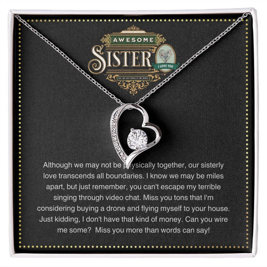 JGF Jewelry Gifts for Family | You are Awesome Gifts for Women Simple Gift Basket Item for Sister |Cubic Zirconia Heart Necklace