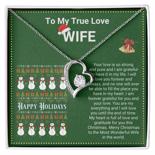 JGF Jewelry Gifts for Family Christmas Message Card For Wife Women's Silver Plated Infinity Love Heart Pendant Necklace