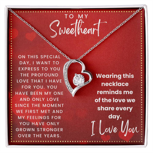 JGF Jewelry Gifts for Family To My Sweetheart Necklace I Love You