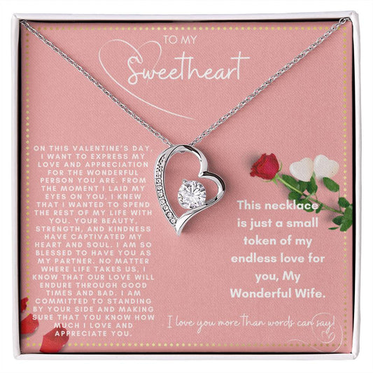 JGF Jewelry Gifts for Family Happy Valentine To My Wife Necklace From Husband