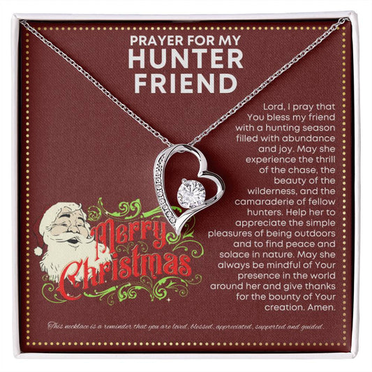 JGF Jewelry Gifts for Family Cute Simple Heart Necklace Prayer for Hunter Friend