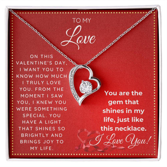 JGF Jewelry Gifts for Family Single Heart Necklace To My Love