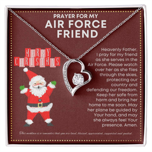 JGF Jewelry Gifts for Family My Friend Is US Air Force Present Single Simple Heart Necklace