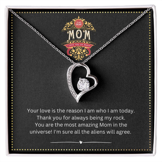 JGF Jewelry Gifts for Family | Fun Heart Necklace Pendant for Mom | Funny Birthday Card Gift for Mother from Daughter