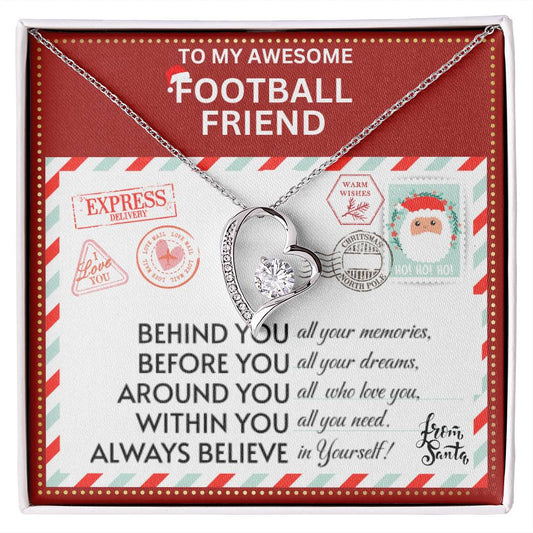 JGF Jewelry Gifts for Family Gift To My Bestie BFF Heart Necklace For Football Female Friend