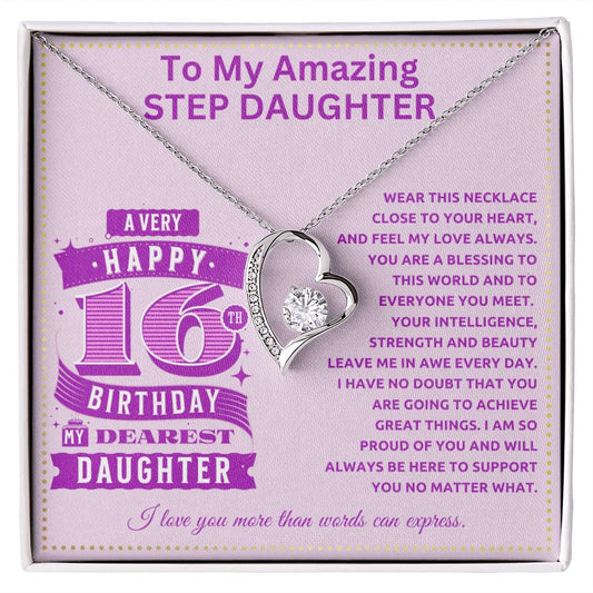 JGF Jewelry Gifts for Family Sweet 16 Birthday Card For Stepdaughter