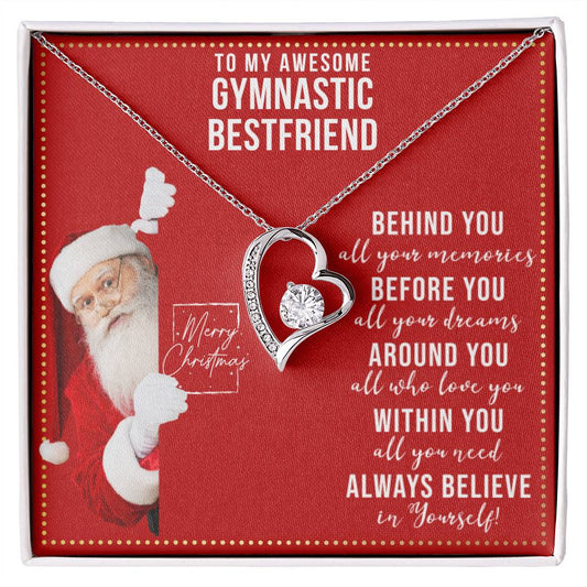 JGF Jewelry Gifts for Family To My BFF Bestie Heart Necklace For Gymnastic Female Friend