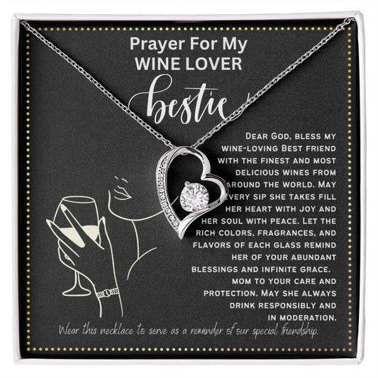 JGF Jewelry Gifts for Family I love Wine Necklace For My Wine Lover BFF Bestie Friend