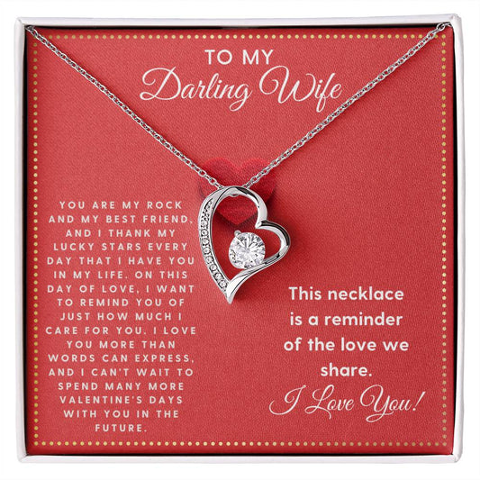 JGF Jewelry Gifts for Family To My Darling Wife Necklace for Valentine's Day