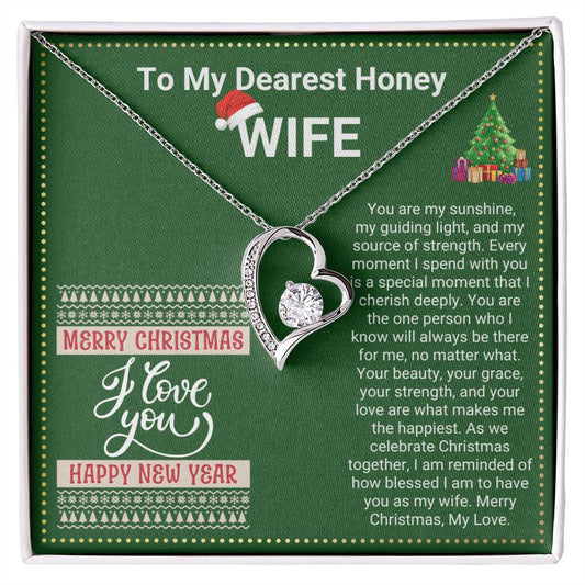 JGF Jewelry Gifts for Family Christmas Message Card For Wife Simple Heart Necklaces For Women