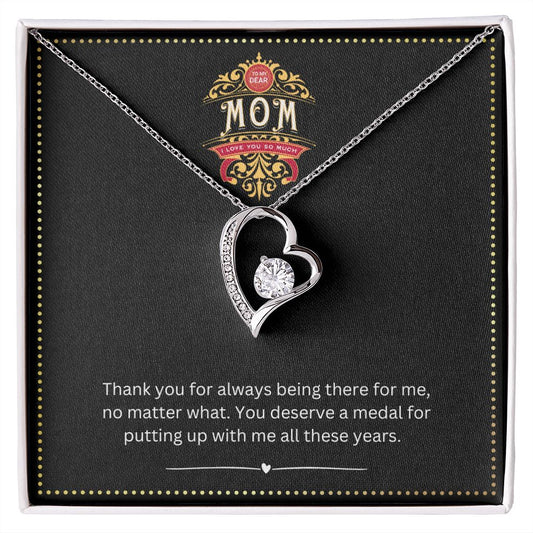 JGF Jewelry Gifts for Family | Make My Mom Feel Special Zircon Necklace Gift for Mother with Funny Message Card