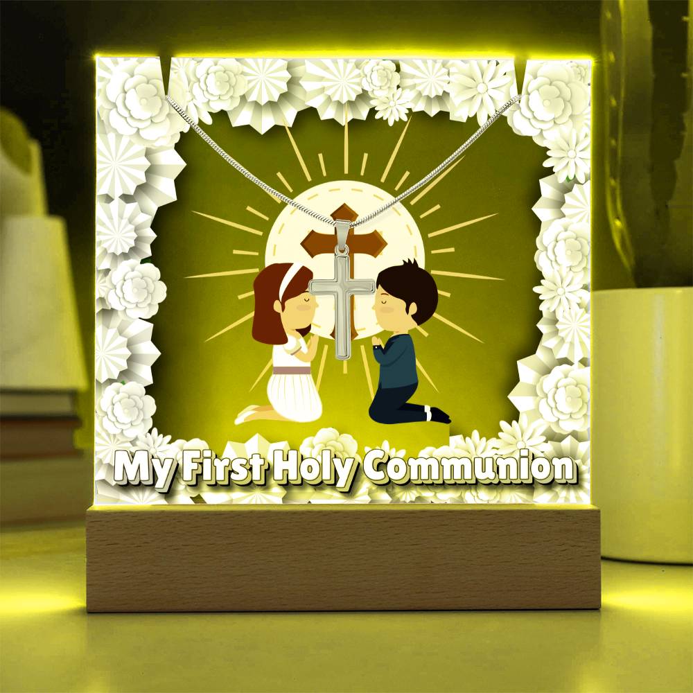 JGF Jewelry Gifts For Family First Communion Cross Necklace For Girls And Boys