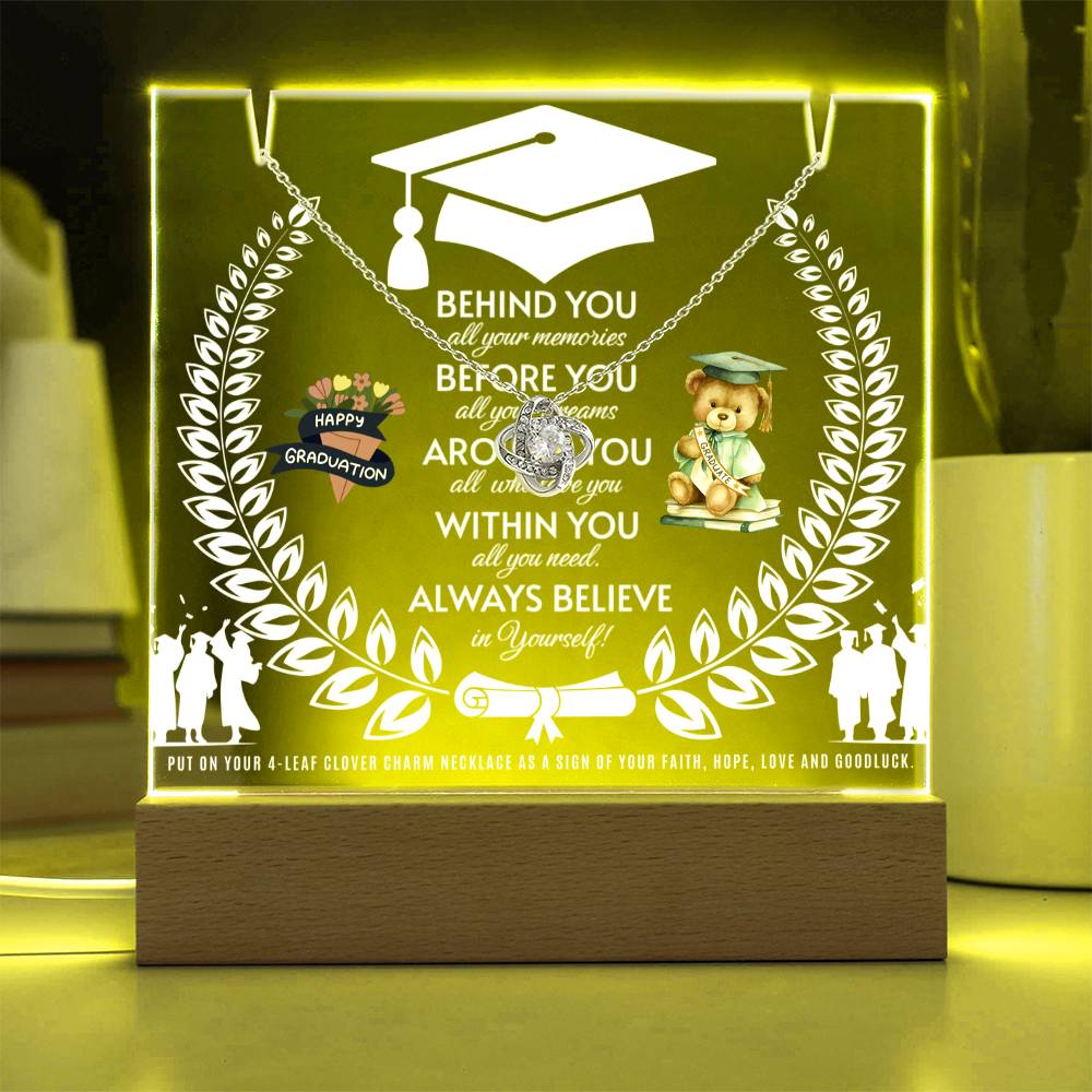 JGF Jewelry Gifts For Family Graduation Gifts Ideas For Women Her Class 2025 Necklace on Acrylic Plaque