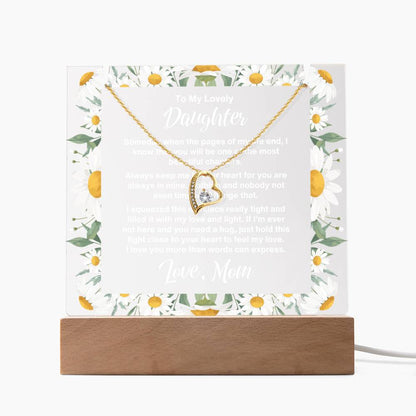 JGF Jewelry Gifts For Family Daughter Plaques From Mom Necklace and Acrylic Multicolor Display LED