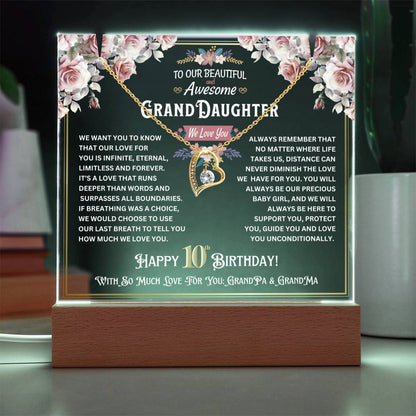 JGF Jewelry Gifts For Family Granddaughter 10 Year Old Girl For Her Happy 10th Birthday Gifts Ideas From Grandparents