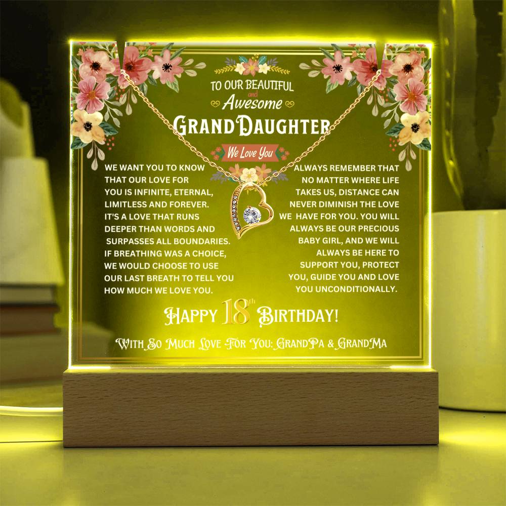 JGF Jewelry Gifts For Family Happy 18th Birthday Gifs For Girls Jewelry Dainty Heart Necklace For Her Teen Granddaughter Turning 18 Year Old from Grandpa and Grandma