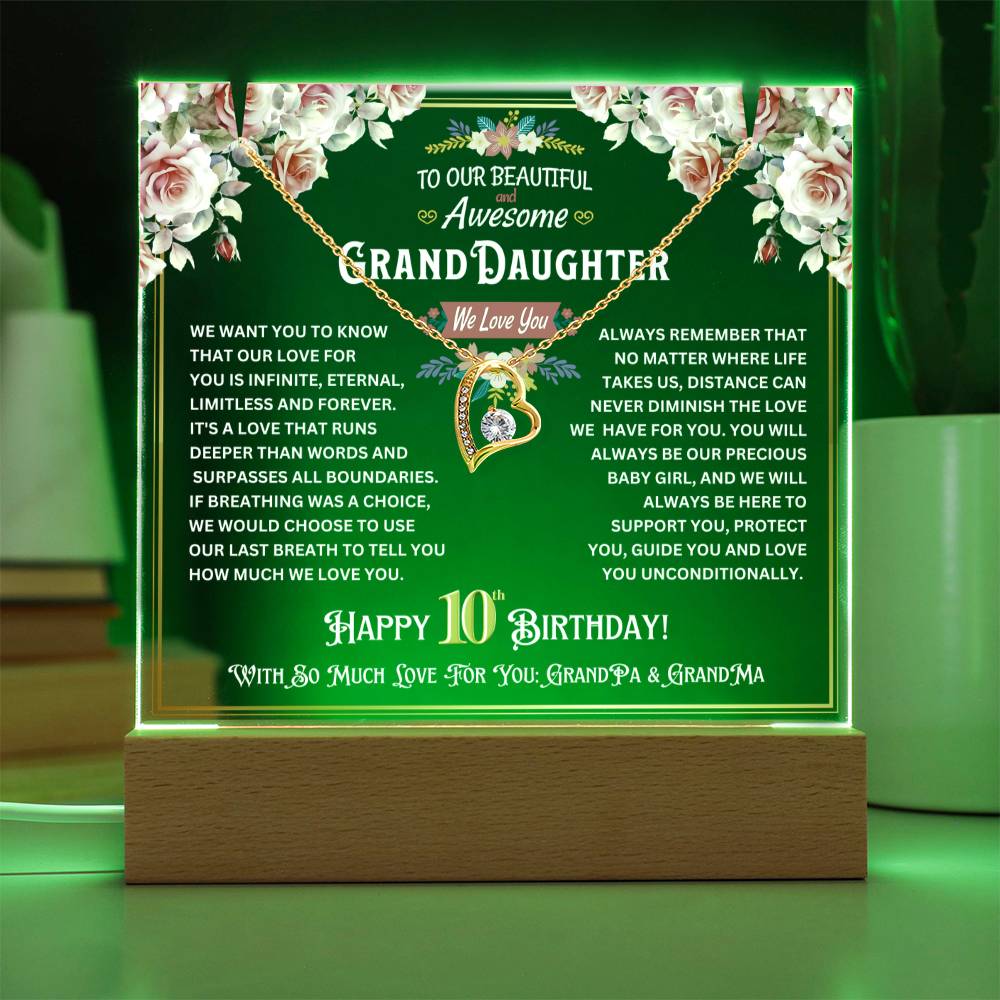 JGF Jewelry Gifts For Family Granddaughter 10 Year Old Girl For Her Happy 10th Birthday Gifts Ideas From Grandparents