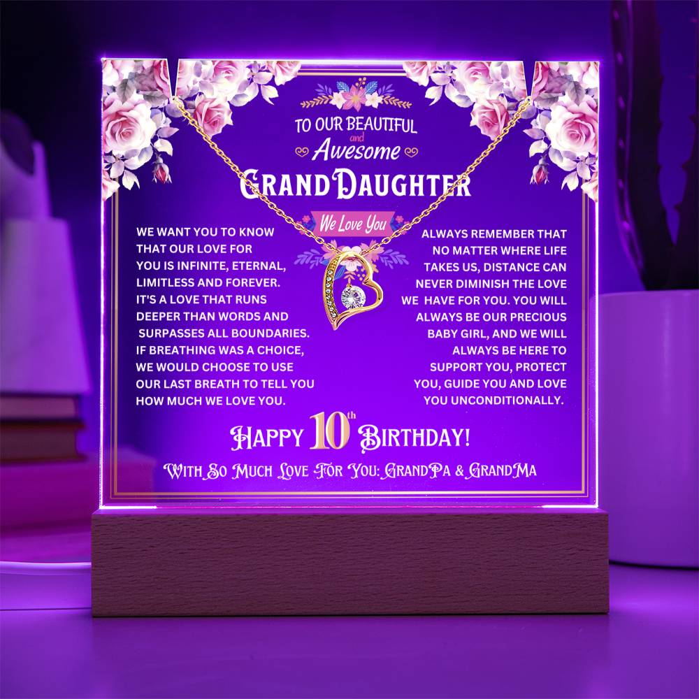 JGF Jewelry Gifts For Family Granddaughter 10 Year Old Girl For Her Happy 10th Birthday Gifts Ideas From Grandparents