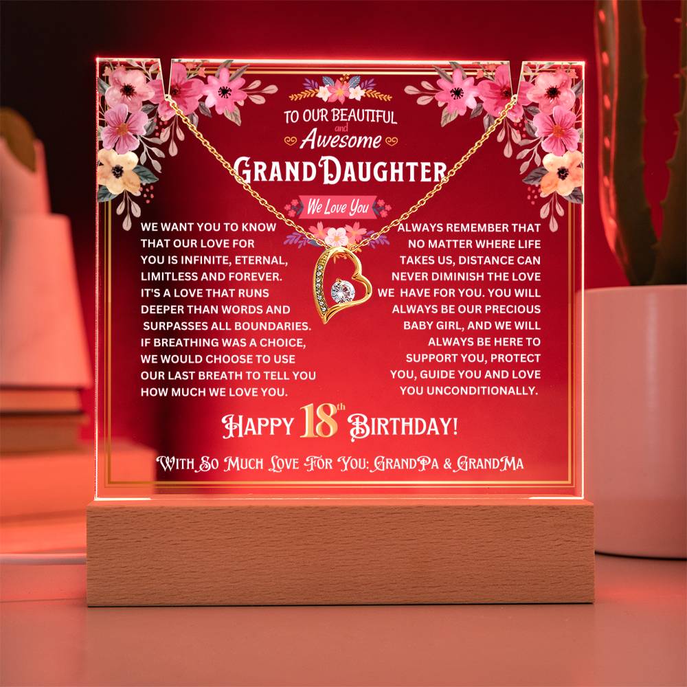 JGF Jewelry Gifts For Family Happy 18th Birthday Gifs For Girls Jewelry Dainty Heart Necklace For Her Teen Granddaughter Turning 18 Year Old from Grandpa and Grandma