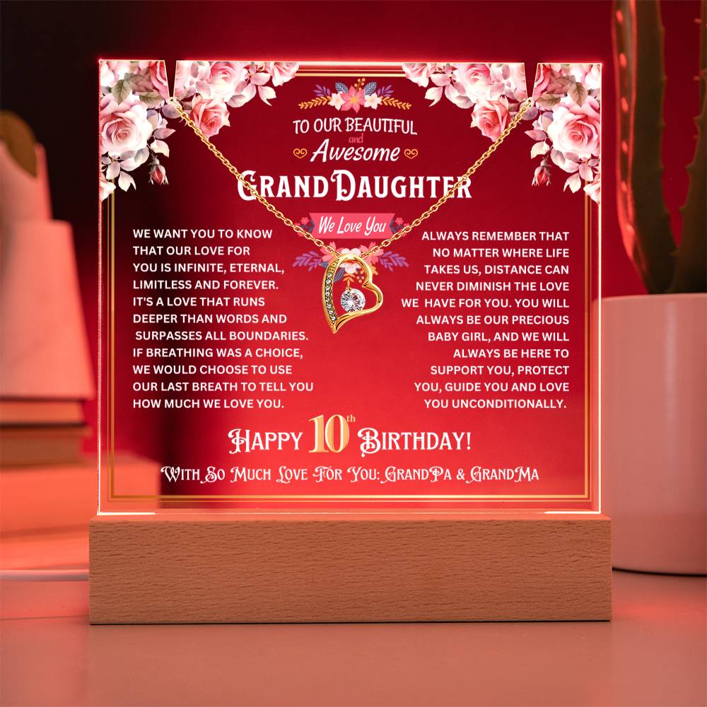 JGF Jewelry Gifts For Family Granddaughter 10 Year Old Girl For Her Happy 10th Birthday Gifts Ideas From Grandparents