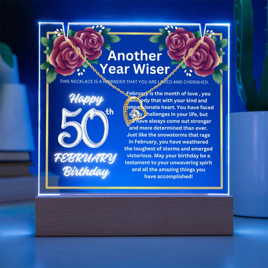 JGF Jewelry Gifts For Family February Happy 50th Birthday Jewelry Card Gift Ideas For Her Necklace Women Party