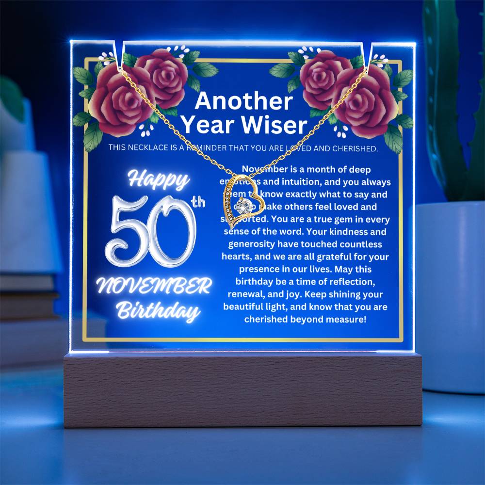 JGF Jewelry Gifts For Family November Necklace 50th Birthday Jewelry For Women Her Gift Ideas