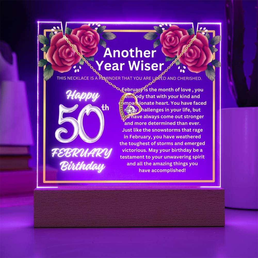 JGF Jewelry Gifts For Family February Happy 50th Birthday Jewelry Card Gift Ideas For Her Necklace Women Party